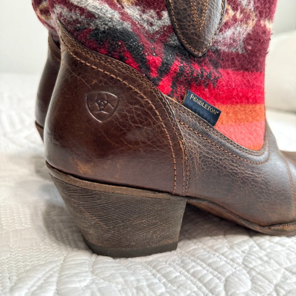 Ariat X Pendleton Meadow Wool Leather Cowgirl Wes… - image 5